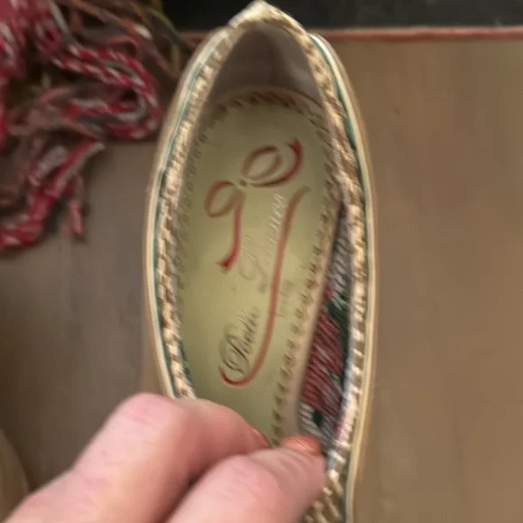 Poetic License Beige Shoes with Teal and Gold Accents - Picture 7 of 7